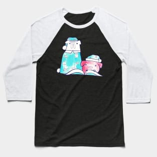 Bedtime Polar Bear and Pig Watercolor Baseball T-Shirt